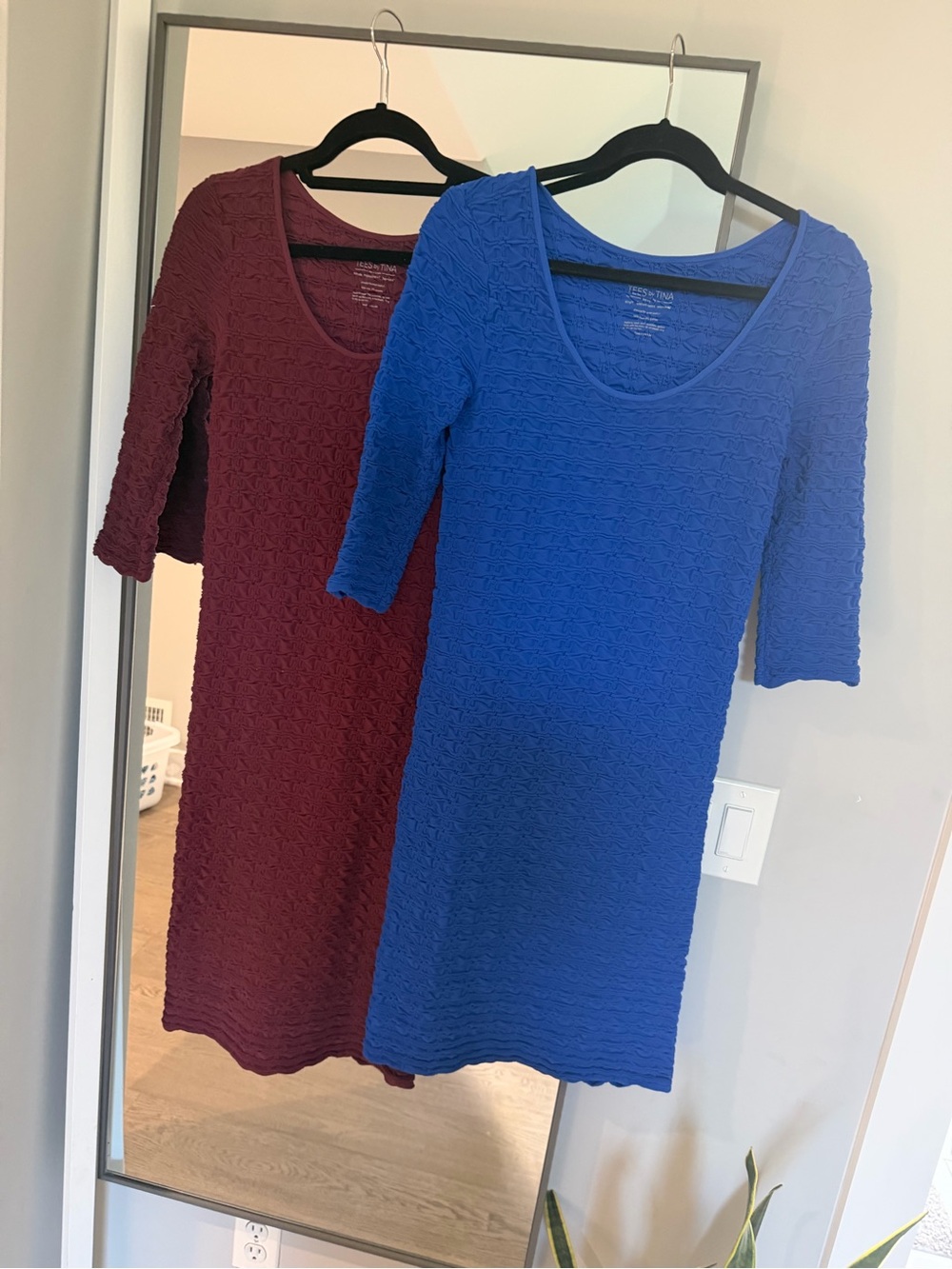 Lot of 2 Tees by Tina One Size Miracle Crinkle Dress